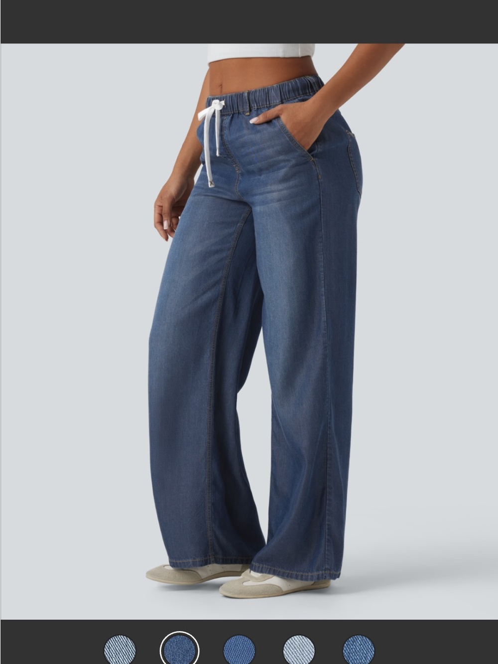 Halara 4-way stretch drawstring denim fall pants - tall - Picture 7 of 7